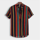 Camisa Masculina Gola Padre Listrada Vintage