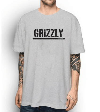 Camiseta Masculina Grizzly Cinza