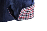 Camisa Masculina Jeans Slim com Detalhe em Couro