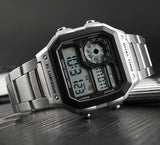 relógio masculino quadrado digital cassio barato com led a prova de agua relógio cassio feminino prata