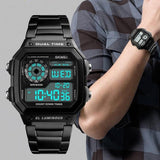 relógio masculino quadrado digital cassio barato com led a prova de agua relógio cassio feminino preto