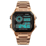 relógio masculino quadrado digital cassio barato com led a prova de agua relógio cassio feminino dourado